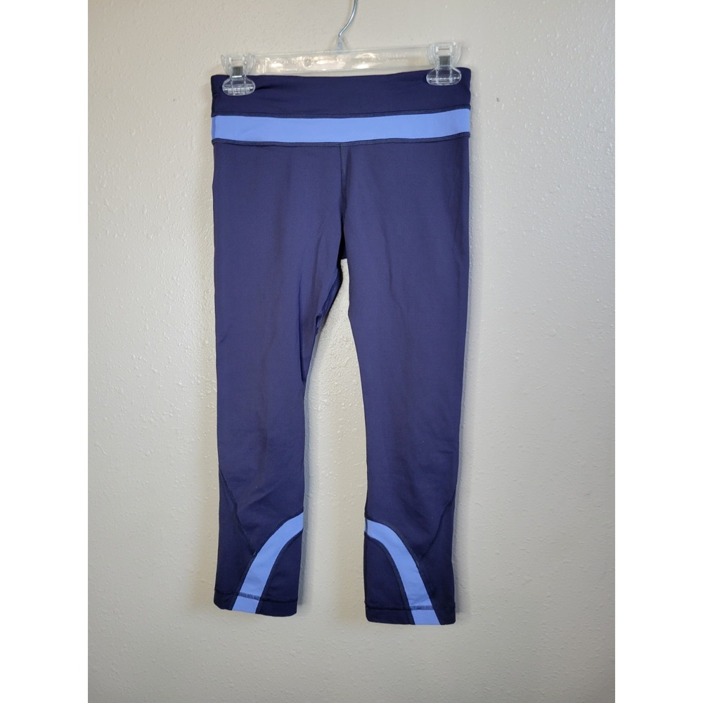 Lululemon Athletica Navy & Light Blue‎ Cropped Leggings Size 4